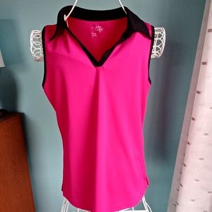EUC Made for Life Hot Pink & Black Sleeveless Top - Women's Size Small